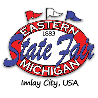 Official Eastern Michigan State Fair seal and logo, established 1883, Imlay City